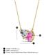 3 - Zuri 1.75 ctw Heart Shape IGI Cert. Lab Grown Diamond with Pear Shape Created Pink Sapphire Toi Et Moi Women Pendant Necklace 