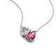 4 - Zuri 1.55 ctw Heart Shape IGI Cert. Lab Grown Diamond with Pear Shape Pink Tourmaline Toi Et Moi Women Pendant Necklace 
