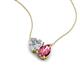 4 - Zuri 1.55 ctw Heart Shape IGI Cert. Lab Grown Diamond with Pear Shape Pink Tourmaline Toi Et Moi Women Pendant Necklace 