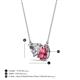 3 - Zuri 1.55 ctw Heart Shape IGI Cert. Lab Grown Diamond with Pear Shape Pink Tourmaline Toi Et Moi Women Pendant Necklace 