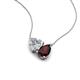 4 - Zuri 1.75 ctw Heart Shape IGI Cert. Lab Grown Diamond with Pear Shape Red Garnet Toi Et Moi Women Pendant Necklace 