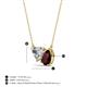 3 - Zuri 1.75 ctw Heart Shape IGI Cert. Lab Grown Diamond with Pear Shape Red Garnet Toi Et Moi Women Pendant Necklace 