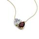 4 - Zuri 1.75 ctw Heart Shape IGI Cert. Lab Grown Diamond with Pear Shape Red Garnet Toi Et Moi Women Pendant Necklace 