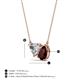 3 - Zuri 1.75 ctw Heart Shape IGI Cert. Lab Grown Diamond with Pear Shape Red Garnet Toi Et Moi Women Pendant Necklace 