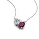 4 - Zuri 1.75 ctw Heart Shape IGI Cert. Lab Grown Diamond with Pear Shape Rhodolite Garnet Toi Et Moi Women Pendant Necklace 