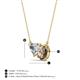 3 - Zuri 1.50 ctw Heart Shape IGI Cert. Lab Grown Diamond with Pear Shape Smoky Quartz Toi Et Moi Women Pendant Necklace 