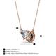 3 - Zuri 1.50 ctw Heart Shape IGI Cert. Lab Grown Diamond with Pear Shape Smoky Quartz Toi Et Moi Women Pendant Necklace 