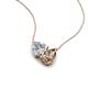 4 - Zuri 1.50 ctw Heart Shape IGI Cert. Lab Grown Diamond with Pear Shape Smoky Quartz Toi Et Moi Women Pendant Necklace 