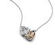 4 - Zuri 1.50 ctw Heart Shape IGI Cert. Lab Grown Diamond with Pear Shape Smoky Quartz Toi Et Moi Women Pendant Necklace 