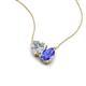 4 - Zuri 1.60 ctw Heart Shape IGI Cert. Lab Grown Diamond with Pear Shape Tanzanite Toi Et Moi Women Pendant Necklace 