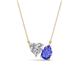 1 - Zuri 1.60 ctw Heart Shape IGI Cert. Lab Grown Diamond with Pear Shape Tanzanite Toi Et Moi Women Pendant Necklace 