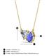 3 - Zuri 1.60 ctw Heart Shape IGI Cert. Lab Grown Diamond with Pear Shape Tanzanite Toi Et Moi Women Pendant Necklace 