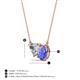 3 - Zuri 1.60 ctw Heart Shape IGI Cert. Lab Grown Diamond with Pear Shape Tanzanite Toi Et Moi Women Pendant Necklace 
