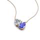4 - Zuri 1.60 ctw Heart Shape IGI Cert. Lab Grown Diamond with Pear Shape Tanzanite Toi Et Moi Women Pendant Necklace 