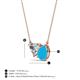 3 - Zuri 1.20 ctw Heart Shape IGI Cert. Lab Grown Diamond with Pear Shape Turquoise Toi Et Moi Women Pendant Necklace 