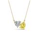 1 - Zuri 1.75 ctw Heart Shape IGI Cert. Lab Grown Diamond with Pear Shape Created Yellow Sapphire Toi Et Moi Women Pendant Necklace 