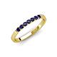 4 - Fiala 2.00 mm Blue Sapphire 7 Stone Wedding Band 
