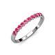 4 - Clara 2.70 mm Rhodolite Garnet 10 Stone Wedding Band 