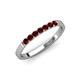 4 - Fiala 2.00 mm Red Garnet 7 Stone Wedding Band 
