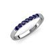 4 - Fiala 2.40 mm Blue Sapphire 7 Stone Wedding Band 