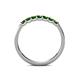 6 - Fiala 2.40 mm Green Garnet 7 Stone Wedding Band 