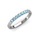4 - Fiala 2.40 mm Aquamarine 7 Stone Wedding Band 