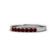 1 - Fiala 2.40 mm Red Garnet 7 Stone Wedding Band 