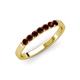 4 - Fiala 2.40 mm Red Garnet 7 Stone Wedding Band 