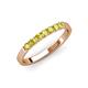 4 - Fiala 2.40 mm Yellow Diamond 7 Stone Wedding Band 