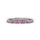 2 - Fiala 2.00 mm Pink Sapphire and Diamond 7 Stone Wedding Band 