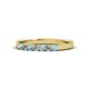 1 - Fiala 2.00 mm Aquamarine and Diamond 7 Stone Wedding Band 
