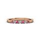 2 - Fiala 2.00 mm Pink Tourmaline and Diamond 7 Stone Wedding Band 