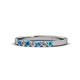 1 - Fiala 2.00 mm Blue Topaz and Diamond 7 Stone Wedding Band 