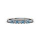 2 - Fiala 2.00 mm Blue Topaz and Diamond 7 Stone Wedding Band 