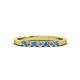 2 - Fiala 2.00 mm Blue Topaz and Diamond 7 Stone Wedding Band 