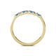 5 - Fiala 2.00 mm Blue Topaz and Diamond 7 Stone Wedding Band 