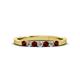 2 - Fiala 2.00 mm Red Garnet and Diamond 7 Stone Wedding Band 