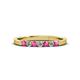 2 - Fiala 2.00 mm Pink Sapphire and Lab Grown Diamond 7 Stone Wedding Band 