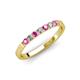 3 - Fiala 2.00 mm Pink Sapphire and Lab Grown Diamond 7 Stone Wedding Band 