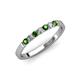 3 - Fiala 2.00 mm Green Garnet and Lab Grown Diamond 7 Stone Wedding Band 