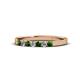 1 - Fiala 2.00 mm Green Garnet and Lab Grown Diamond 7 Stone Wedding Band 