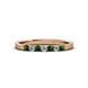 2 - Fiala 2.00 mm Green Garnet and Lab Grown Diamond 7 Stone Wedding Band 
