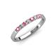 3 - Fiala 2.00 mm Pink Tourmaline and Lab Grown Diamond 7 Stone Wedding Band 