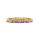 2 - Fiala 2.00 mm Pink Tourmaline and Lab Grown Diamond 7 Stone Wedding Band 