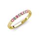 3 - Fiala 2.00 mm Pink Tourmaline and Lab Grown Diamond 7 Stone Wedding Band 