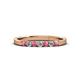 2 - Fiala 2.00 mm Pink Tourmaline and Lab Grown Diamond 7 Stone Wedding Band 