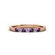 2 - Fiala 2.00 mm Amethyst and Lab Grown Diamond 7 Stone Wedding Band 