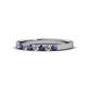 1 - Fiala 2.00 mm Iolite and Lab Grown Diamond 7 Stone Wedding Band 