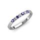 3 - Fiala 2.00 mm Iolite and Lab Grown Diamond 7 Stone Wedding Band 