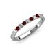 3 - Fiala 2.00 mm Red Garnet and Lab Grown Diamond 7 Stone Wedding Band 